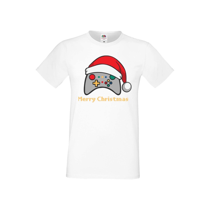 Tricou de Craciun Tralala Christmas Players 2 pentru barbati, alb, 5XL