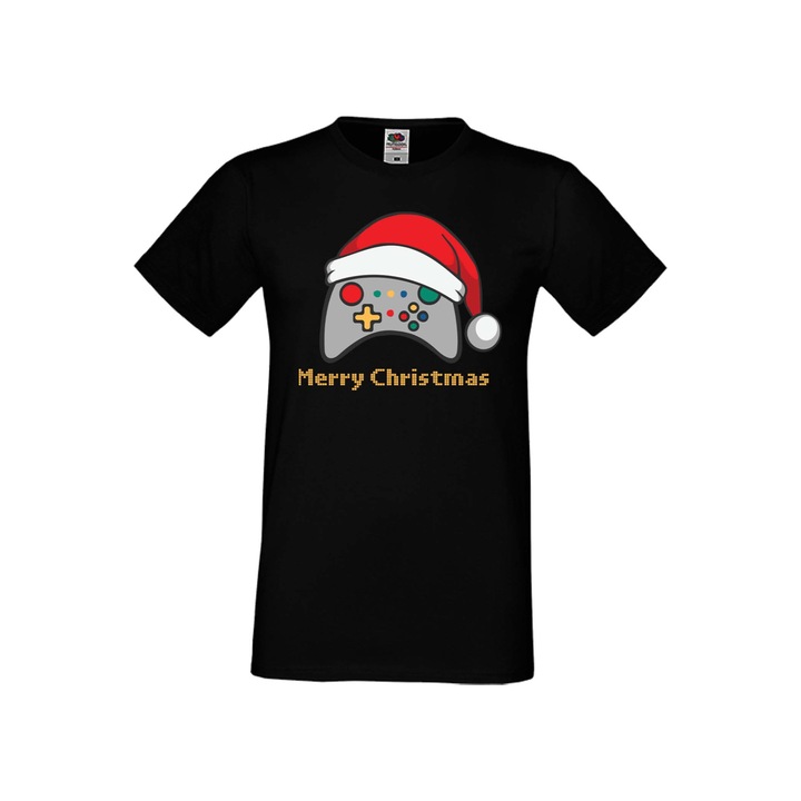 Tricou de Craciun Tralala Christmas Players 2 pentru barbati, negru, 4XL