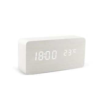 Ceas digital LED, textura Lemn, Wood Style, Alarma, afisaj Temperatura, Data, Alb, afisaj Alb Ceas digital LED, textura Lemn, Wood Style, Alarma, afisaj Temperatura, Data, Alb, afisaj Alb