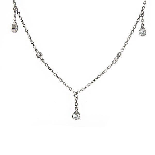 Lantisor Argint Rodiat cu Zirconii, 79cm