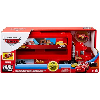 Set Camion Mack cu masinuta Fulger McQueen Mini Racers Cars, 1 camion si 1 masinuta Set Camion Mack cu masinuta Fulger McQueen Mini Racers Cars, 1 camion si 1 masinuta