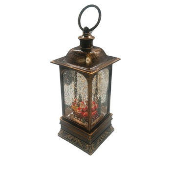 Felinar Luminos si Muzical, 9 melodii, cu Motive de Craciun, Sania lui Mos Craciun, Recipient cu apa, Efect de Ninsoare, 27 cm, cu lumina LED, culoare bronz, Incarcare USB, Vision Felinar Luminos si Muzical, 9 melodii, cu Motive de Craciun, Sania lui Mos Craciun, Recipient cu apa, Efect de Ninsoare, 27 cm, cu lumina LED, culoare bronz, Incarcare USB, Vision