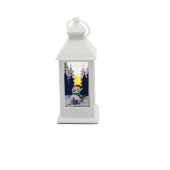 Decoratiune de Craciun, Felinar model Om de zapada cu LED, alb Decoratiune de Craciun, Felinar model Om de zapada cu LED, alb