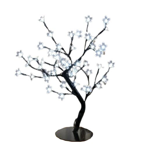 Pomisor Deliny® cu flori si leduri, 36 leduri, Alb Rece, 45 cm