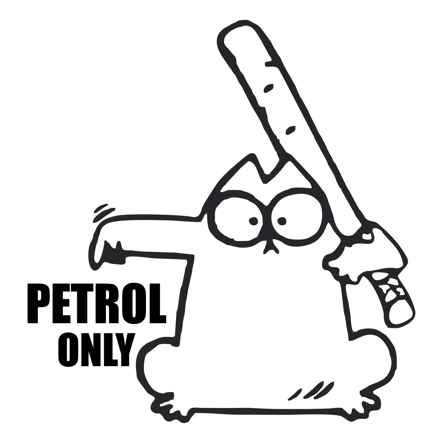 Sticker clapeta rezervor auto, Petrol Only, Culoare Neagra
