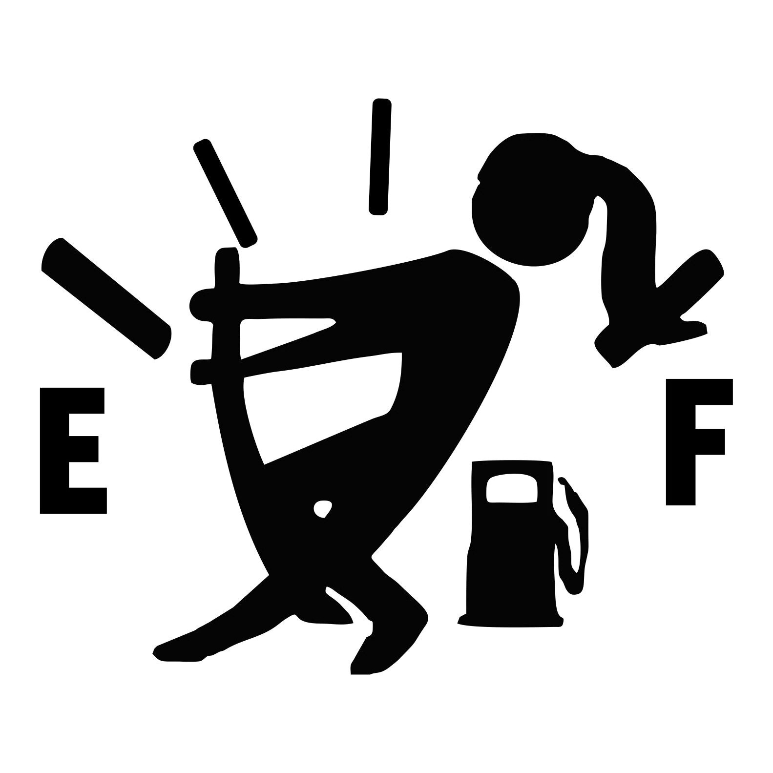 Sticker clapeta rezervor auto, Doamna, Culoare Neagra