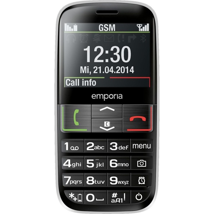Telefon mobil Emporia Euphoria V50, Mini sim, 8Gb Memorie Interna, 512Ram Memorie, 3G, Negru