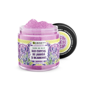 Sare de baie cu ulei esential de lavanda , 600gr, Kabinett Sare de baie cu ulei esential de lavanda , 600gr, Kabinett