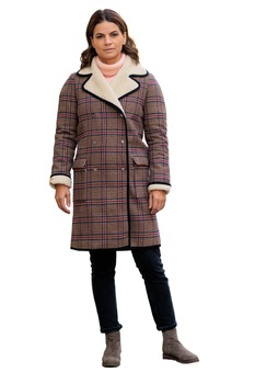 Palton dama din lana, Giorgal, Roberta, in carouri, maro, Maro Palton dama din lana, Giorgal, Roberta, in carouri, maro, Maro