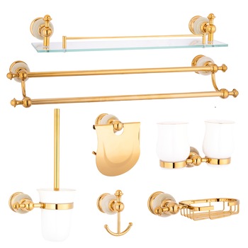 Set sapte piese , accesorii baie, Jade rose-gold TRENDY'S Set sapte piese , accesorii baie, Jade rose-gold TRENDY'S