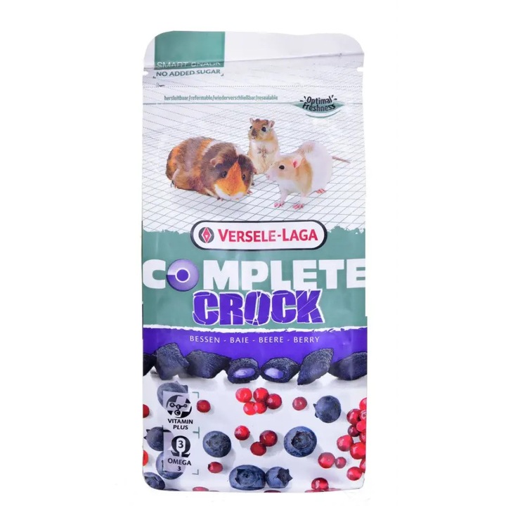Gustare sanatoasa pentru riozatoare cu aroma de fructe de padure, Versele-Laga Crock Berry 50g