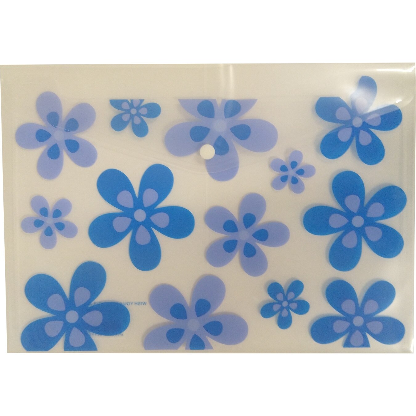 Mapa plastic A4 cu capsa, elemente florale, albastru, T2000