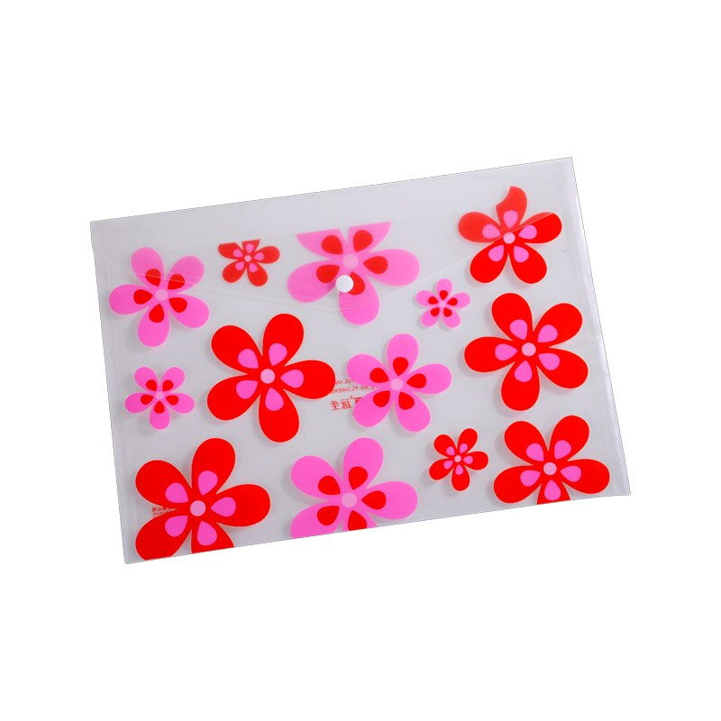 Mapa plastic A4 cu capsa, elemente florale, rosu, T2000