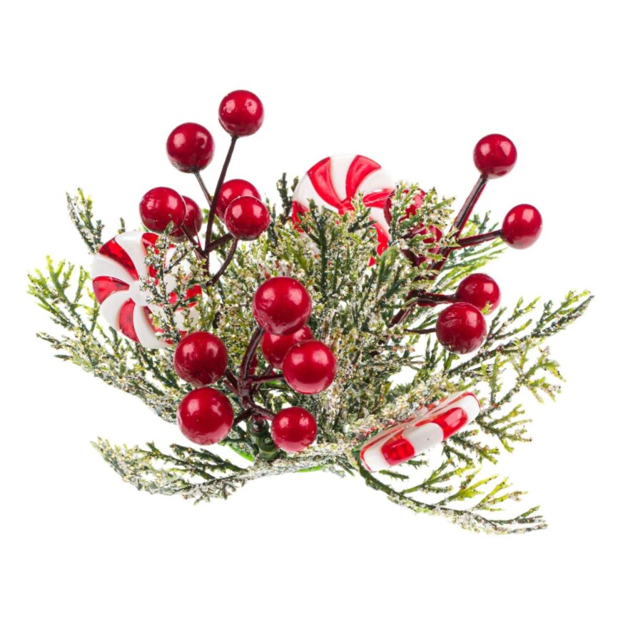 Decoratiune Craciun, Zola®, de pus lumanarea, cu merisoare si acadele, 18 cm