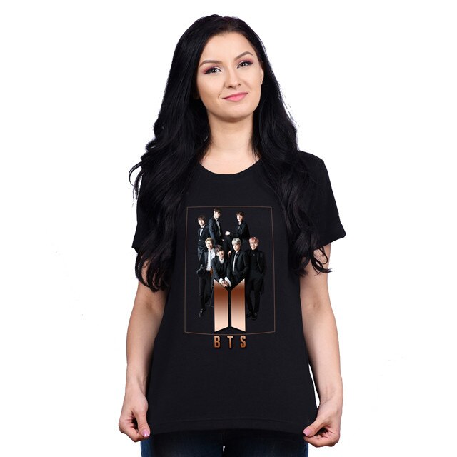Tricou dama, Model BTS gold, marimea S , Negru