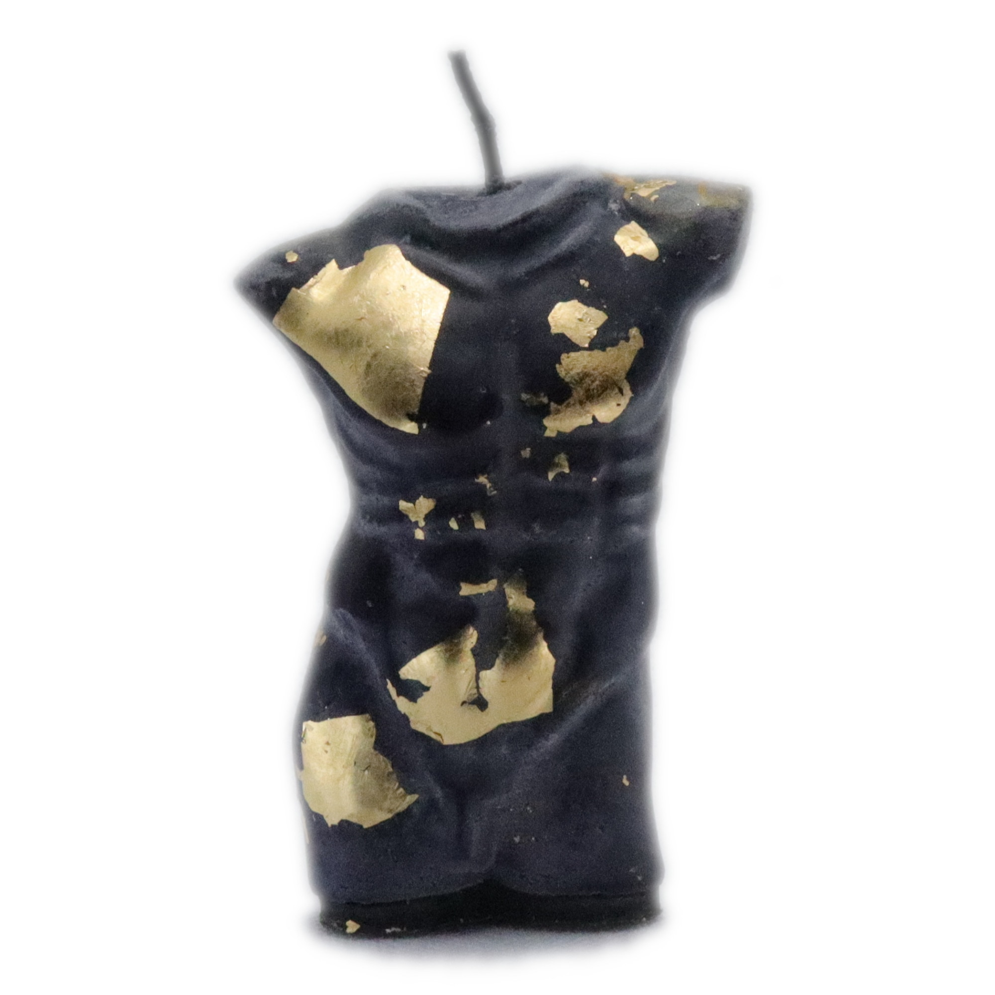 Lumanare stil statueta barbat albastru-auriu, handmade 11cm