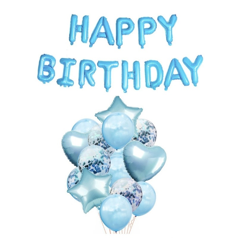 Confettis Happy Birthday Bleu