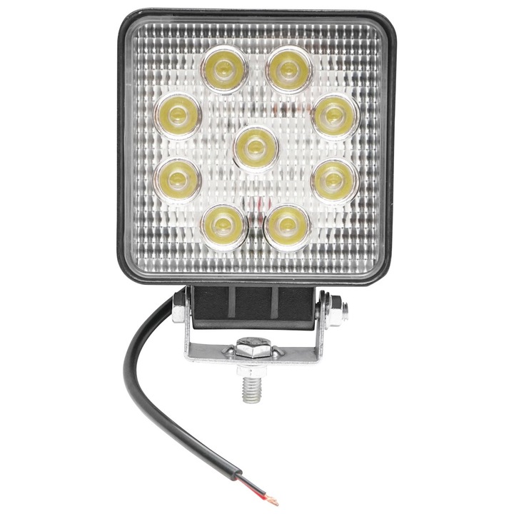 Lampa 9 LED-uri 10-60V 27W unghi de radiere 60 patrat
