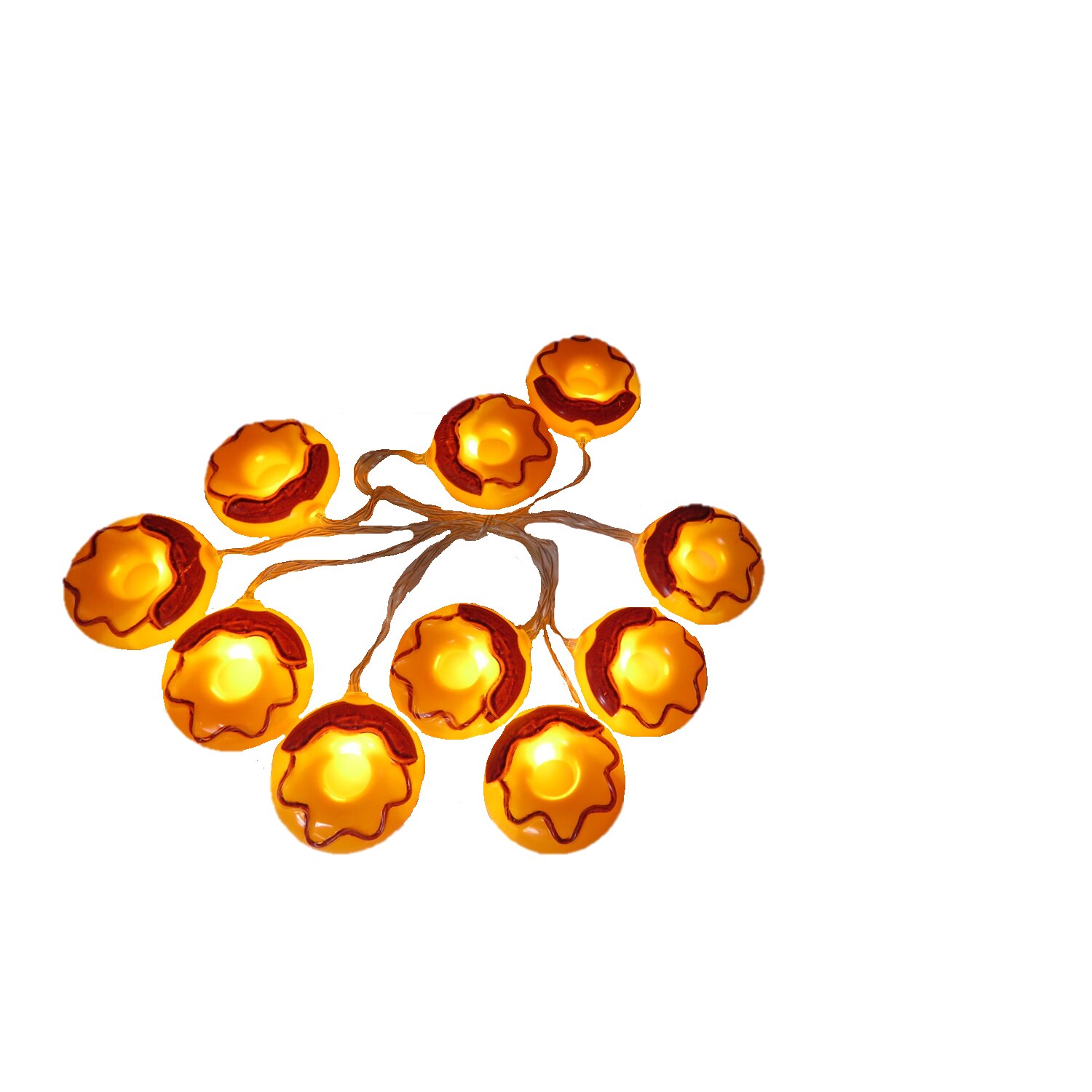 Instalatie de Craciun LED model Covrigei din plastic, cu baterii, fir transparent 30 cm, lumina alba calda