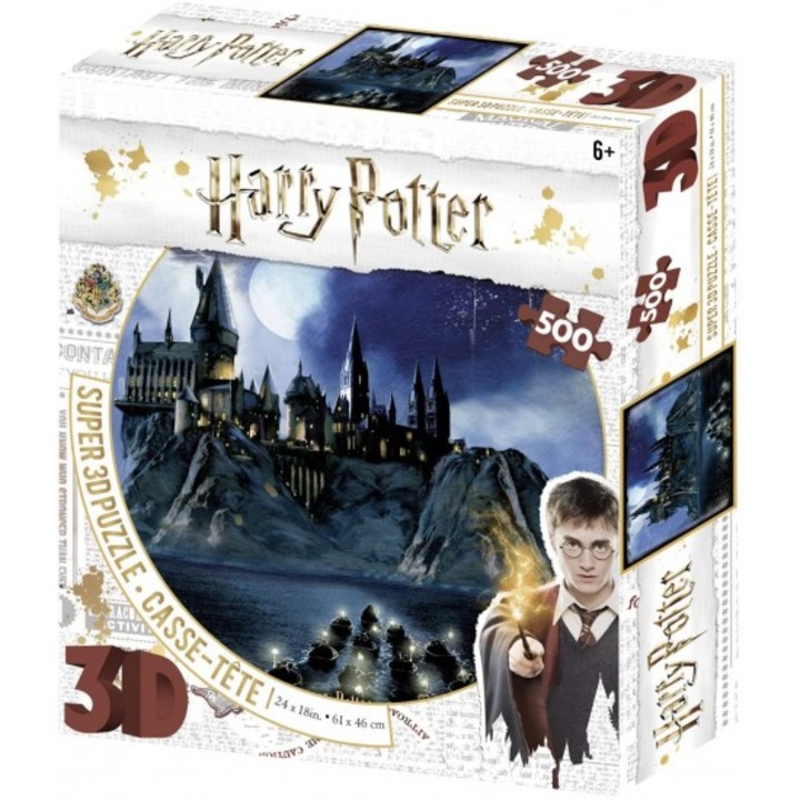Puzzle 3D Harry Potter Super Hogwarts, 500 piese