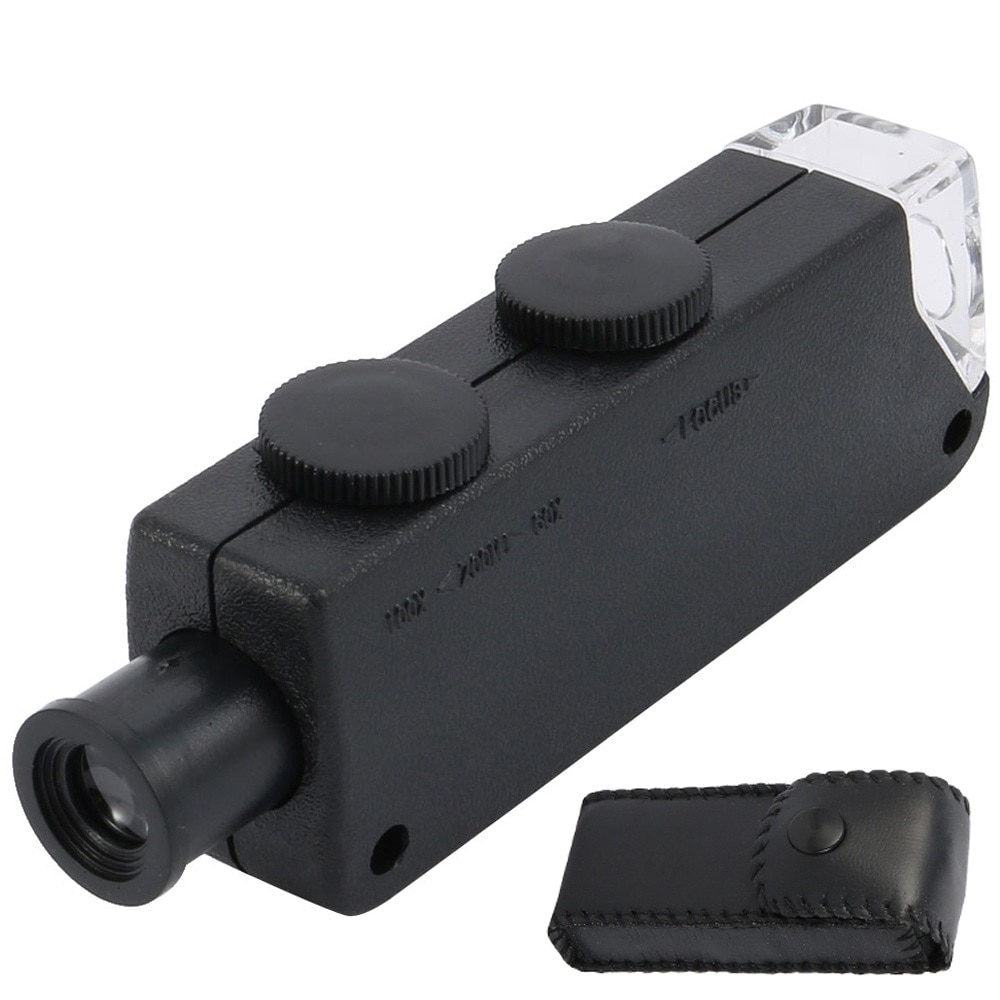 Microscop profesional, iluminare suprafata analiza LED, Focus, Zoom 60x-100 x , pentru bijuterii sau experimente, de buzunar