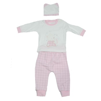 Compleu 3 piese pentru fete Mini Junior BBW-17-56, Roz 58528 Compleu 3 piese pentru fete Mini Junior BBW-17-56, Roz 58528