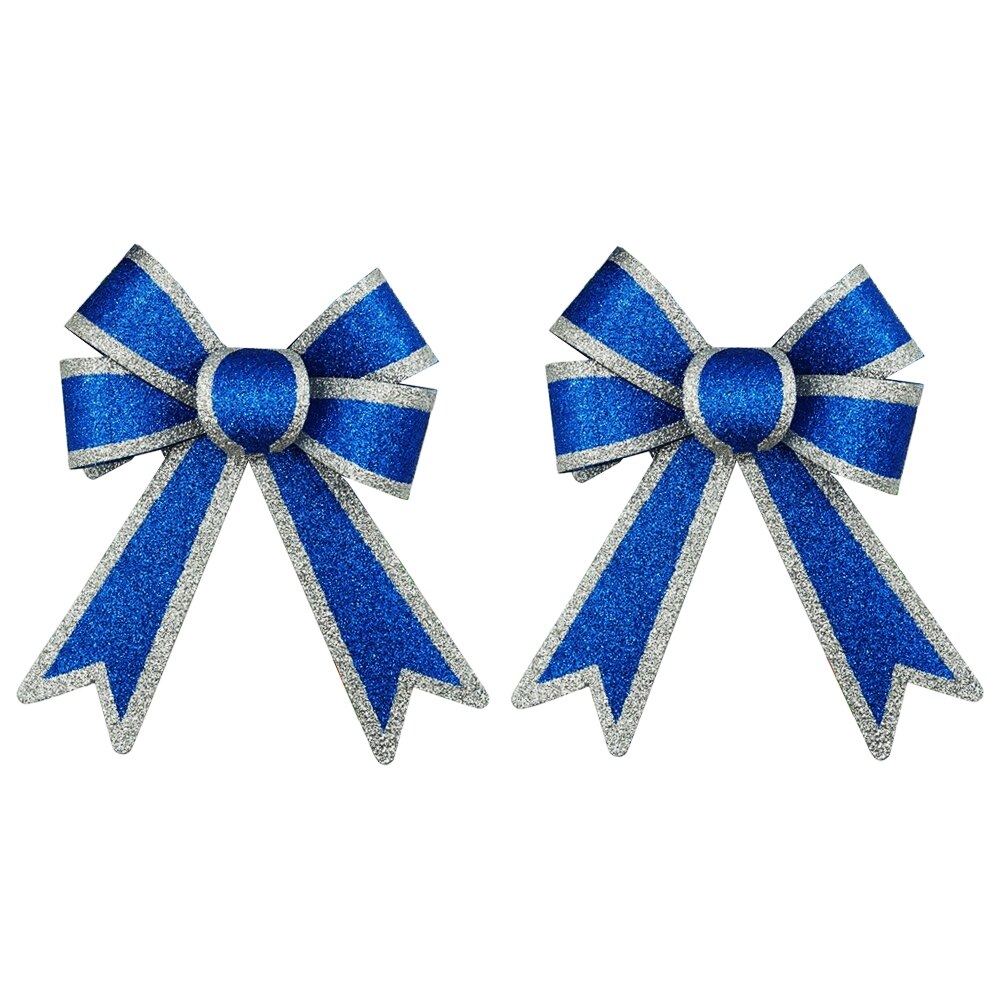 Set 2 Fundite de Craciun Zenino® - Sclipici, Model Deosebit, Decoratiuni Brad, Albastru/Argintiu