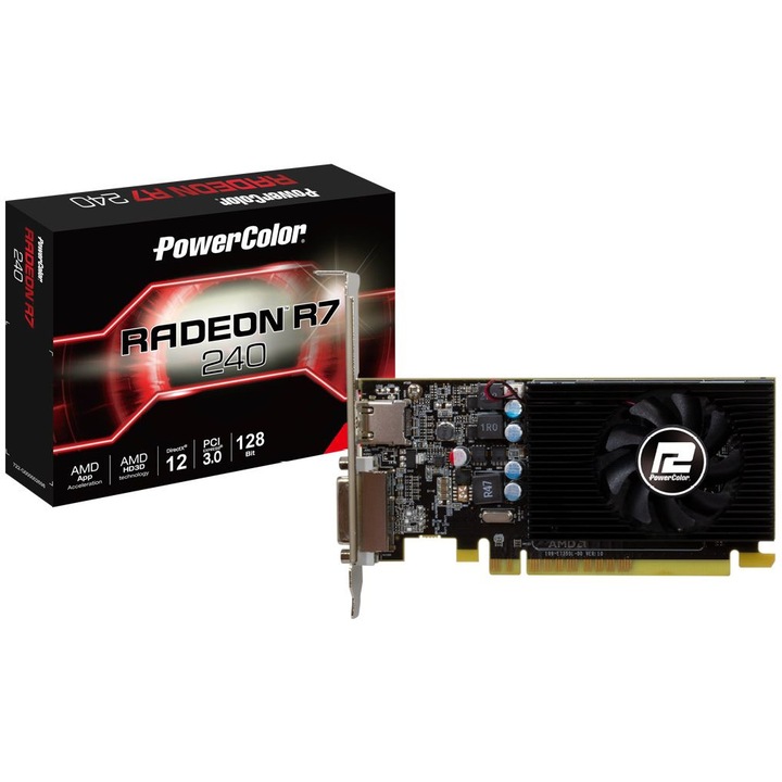 Видео карта PowerColor Radeon R7 240 4GB, GDDR5, 128bit, HDMI, DVI