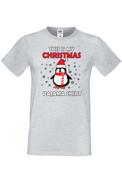 Férfi karácsonyi póló Mikulás újévi ünnepi ajándék Ez az én karácsonyi pizsama ing 2, Szürke
