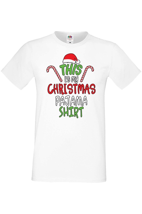 Férfi karácsonyi póló Mikulás újévi ünnepi ajándék Ez az én karácsonyi pizsama ing 3, Fehér