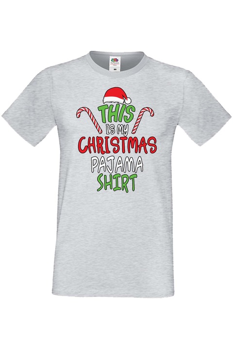 Férfi karácsonyi póló Mikulás újévi ünnepi ajándék Ez az én karácsonyi pizsama ing 3, Szürke