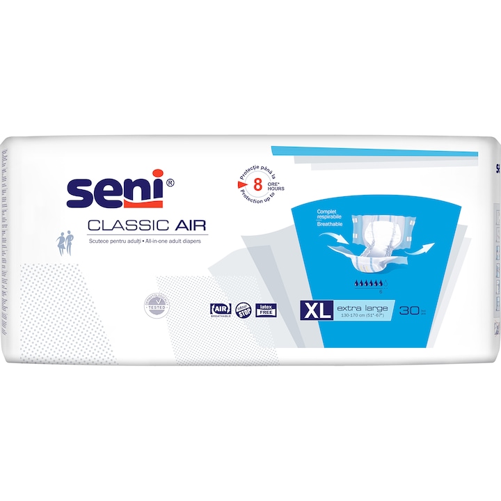 Пелени за възрастни Seni Classic Air Extra Large, 30 броя