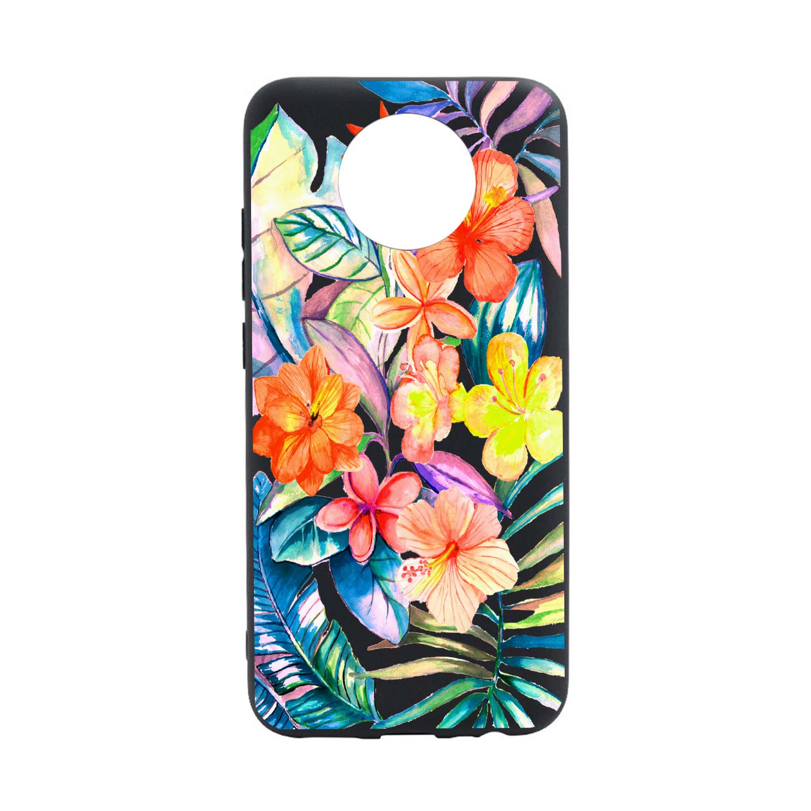 Husa Silicon Tropical Flowers, compatibila cu Nokia G50, rezistenta la uzura, anti-alunecare, B498