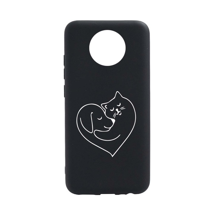Husa Silicon, Compatibila cu Huawei Nova Y90, Dog And Cat Love, rezistenta la uzura, Negru B 739