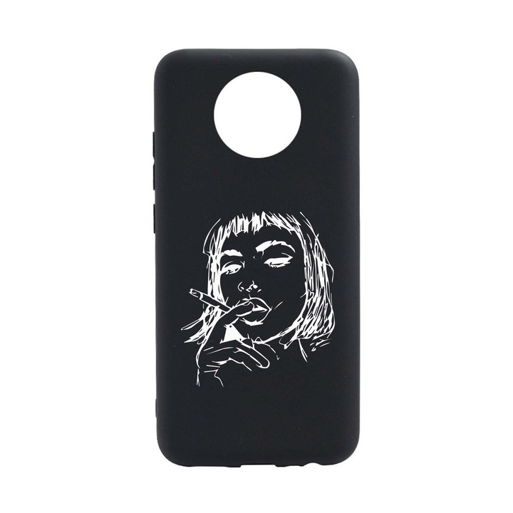 Husa Silicon, Compatibila cu Huawei Nova Y90, Smoking Woman, rezistenta la uzura, Negru B 749