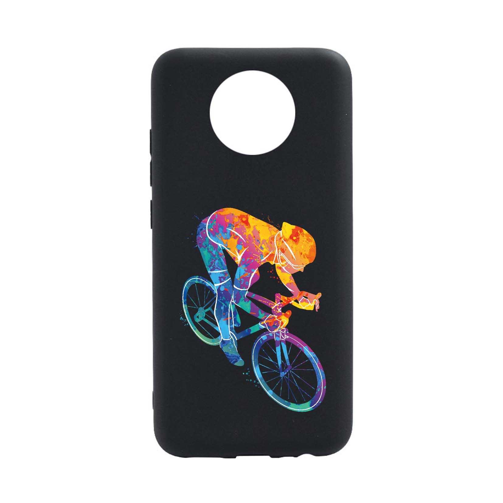 Husa Silicon Compatibila cu Nokia C10, Cyclist Colorful, rezistenta la uzura, anti-alunecare, B793