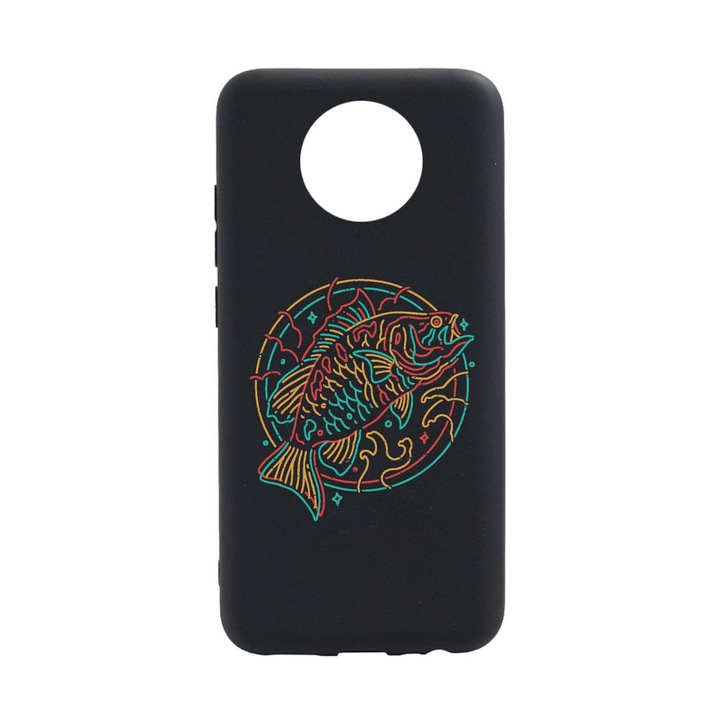 Husa Silicon Compatibila cu Nokia C20, Neon Fish, rezistenta la uzura, anti-alunecare, B798