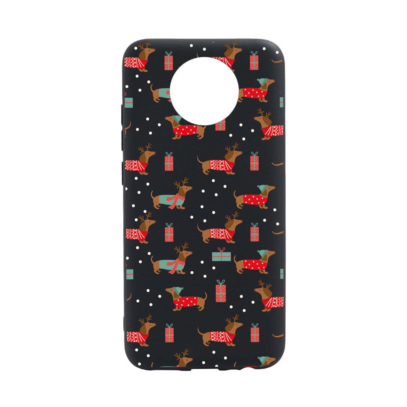 Husa Silicon Compatibila cu Nokia G50, Dachshund Christmas, rezistenta la uzura, anti-alunecare, B871