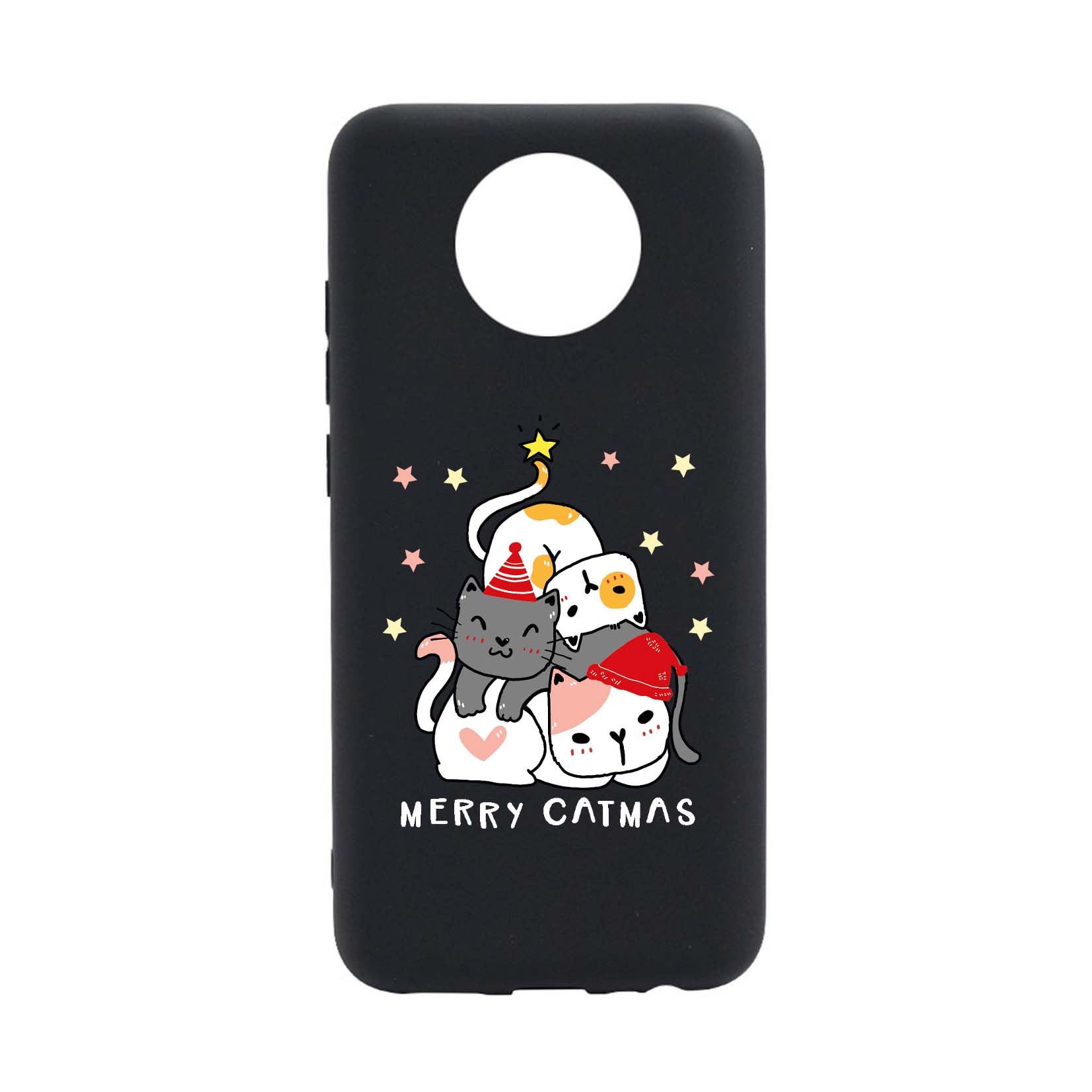 Husa Silicon Compatibila cu Nokia C20, Merry Catmas, rezistenta la uzura, anti-alunecare, B878