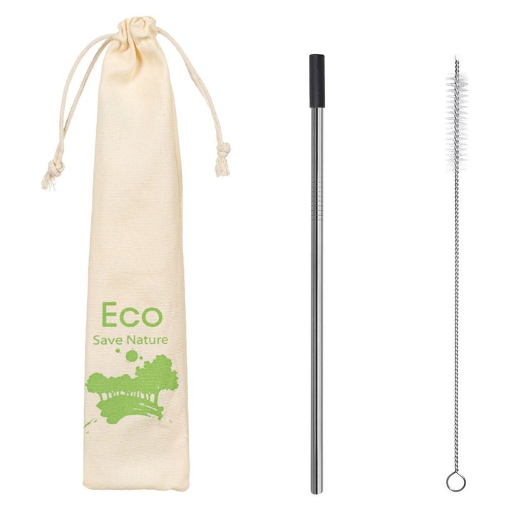 Pai metalic cu periuta si saculet, 0.6 x 21.5 cm