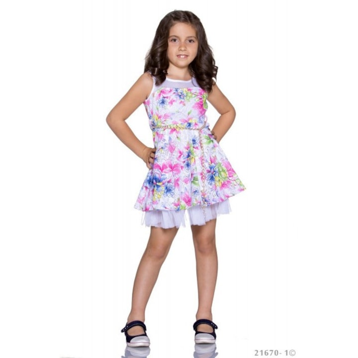 Rochita Gymboree - Thailanda 21670-1 pentru copii, multicolor cu flori roz, 4 ani