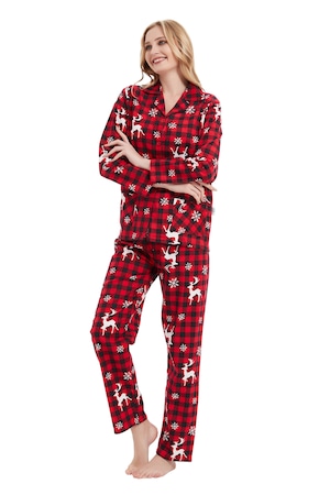 Pijama Dama Finet GLOBAL, Rosu/Negru