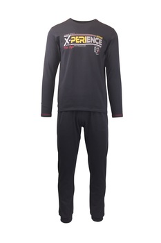 Pijama pentru barbat, UNIVERS FASHION, antracit, bluza cu imprimeu pe piept, pantaloni lungi Pijama pentru barbat, UNIVERS FASHION, antracit, bluza cu imprimeu pe piept, pantaloni lungi