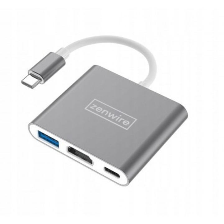 3в1 HUB USB-C 3.1 адаптер, Zenwire, MHL HDMI 4K PD MacBook DEX