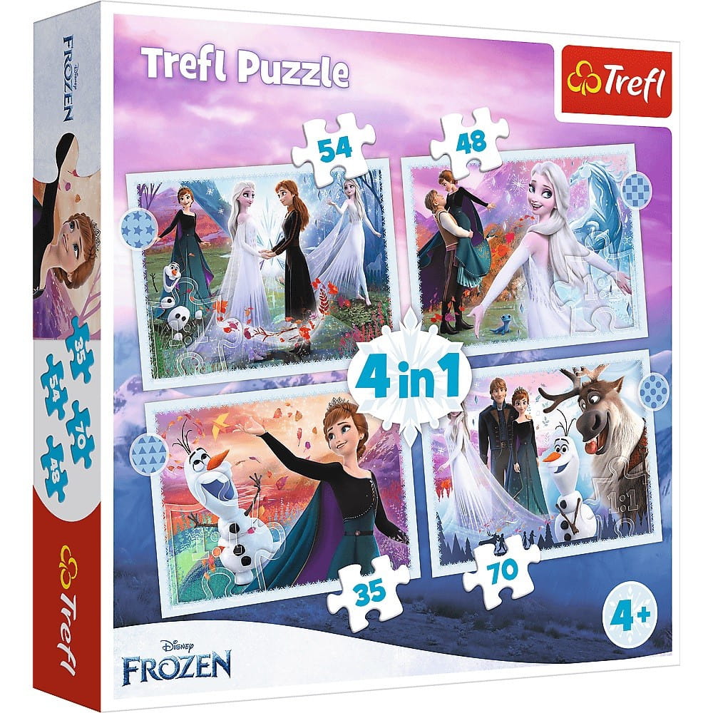 Set 4 puzzle-uri Trefl, Frozen 2, 207 Piese, Multicolor