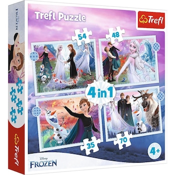 Set 4 puzzle-uri Trefl, Frozen 2, 207 Piese, Multicolor Set 4 puzzle-uri Trefl, Frozen 2, 207 Piese, Multicolor