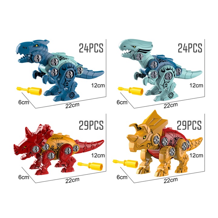 Nagy összeszerelhető dinoszaurusz készlet 112 darab Puzzle típusú, +3 éves gyerekeknek