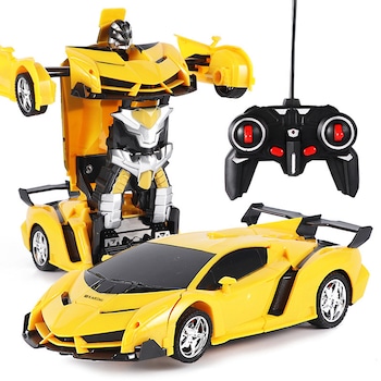 Masina Transformer Robot cu telecomanda Karemi, pentru copii, control rapid, rotire 360 grade, efecte sonore realiste, 24 x 10.5 x 5.5 cm, galben Masina Transformer Robot cu telecomanda Karemi, pentru copii, control rapid, rotire 360 grade, efecte sonore realiste, 24 x 10.5 x 5.5 cm, galben