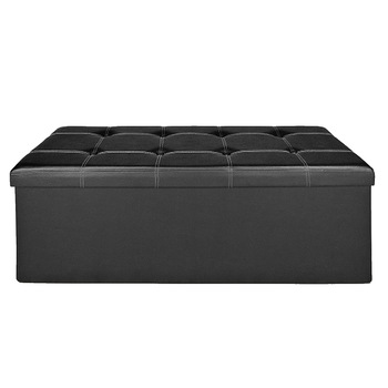 Banca 3 locuri cu spatiu depozitare 131 L, Negru, 115 x 38 x 38 cm Banca 3 locuri cu spatiu depozitare 131 L, Negru, 115 x 38 x 38 cm