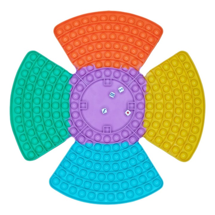 Jucarie interactiva din silicon moale, jucarie antistres cu zaruri, Pop it Now and Flip It, multicolor RIF REFCO ®